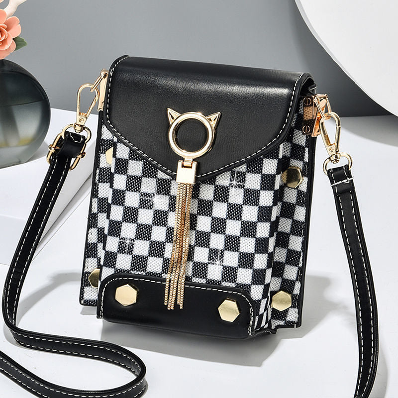New Color Checkered Diagonal Bag