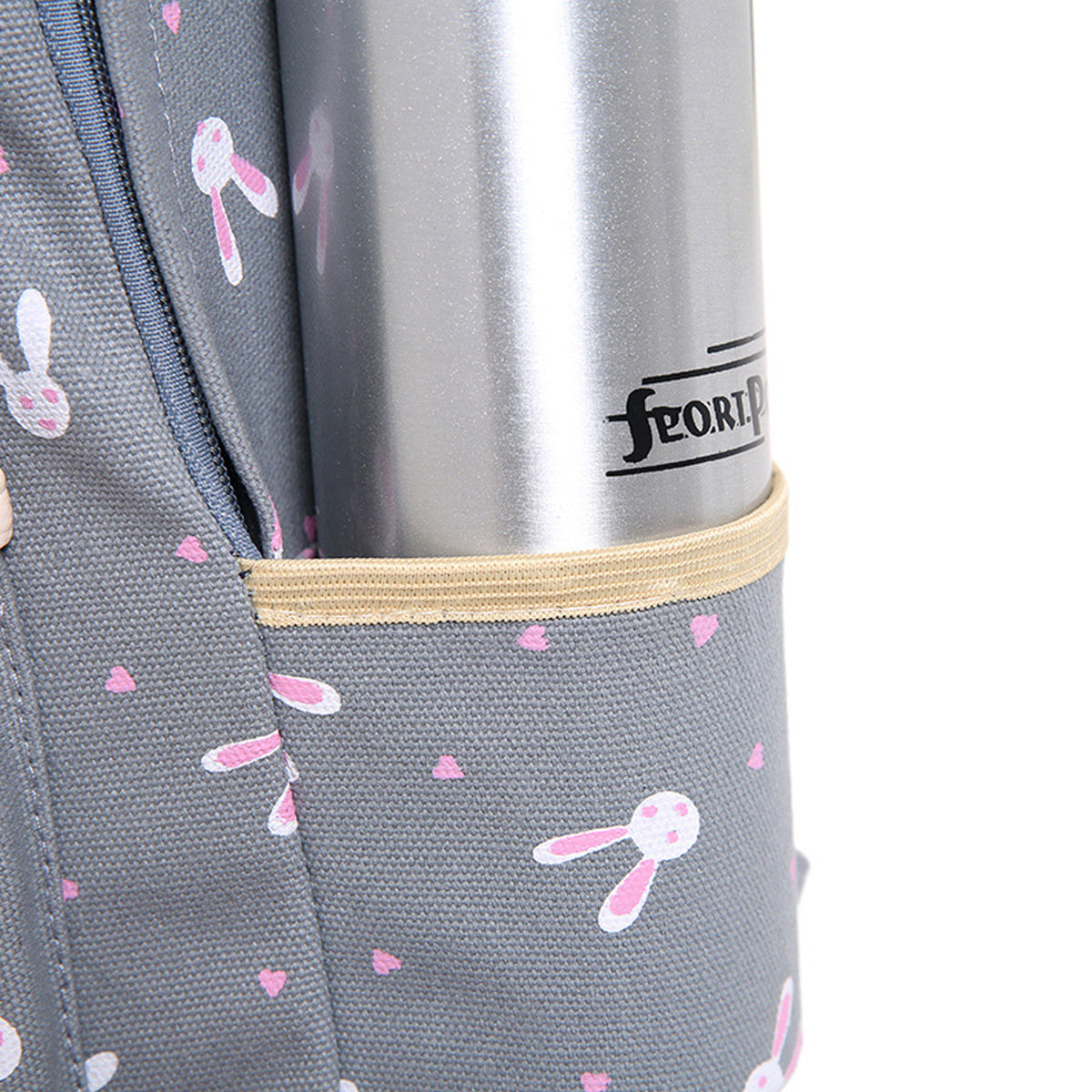 3Pcs Rabbit-Print Girls School Bag Backpack