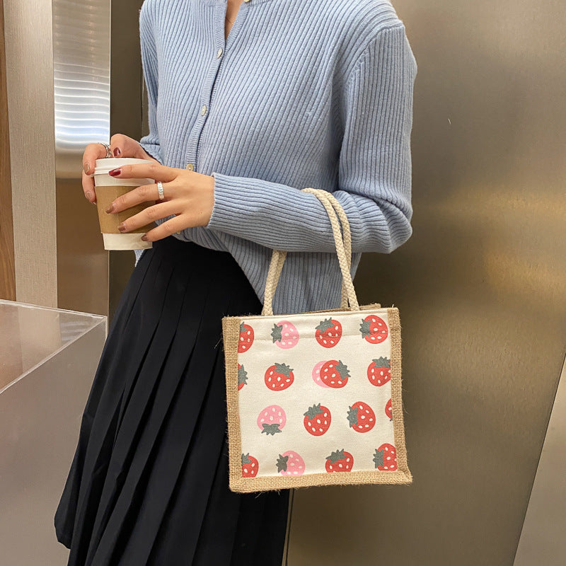 Linen Handbag Trend Cute Cartoon Tote Bag