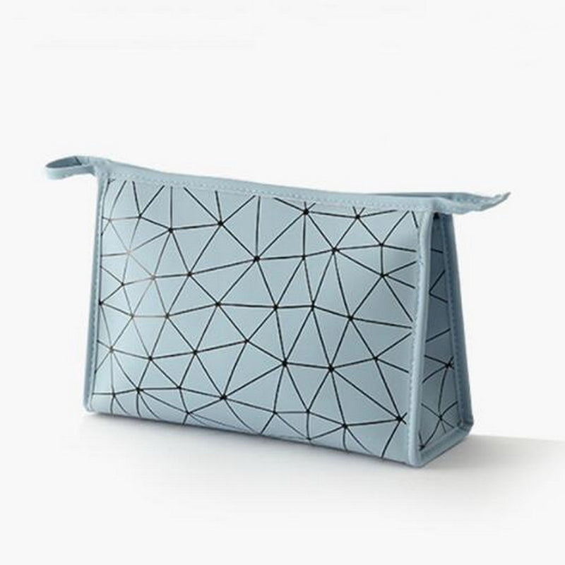 Pu Leather Geometric Makeup Brush Organizer Bag
