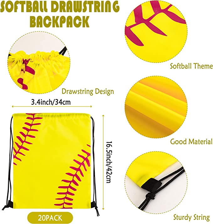 20 PCS Sport Drawstring Backpack Sack Bag