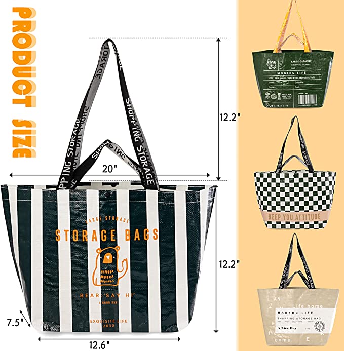 4 Pcs Fashion Foldable Reusable Shopping Bags for Women