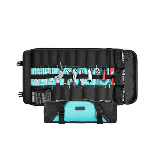 Roll Up Tool Organizer Bag With Pouch and Protective Flap