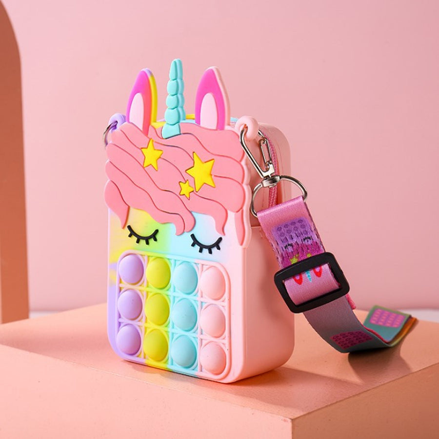 Unicorn Cute Mini Bubble Silicone Change Key Storage Bag