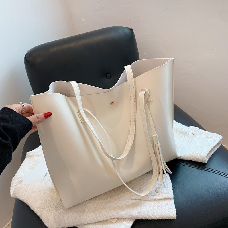 Women's Soft Faux Leather Tote Shoulder Bag