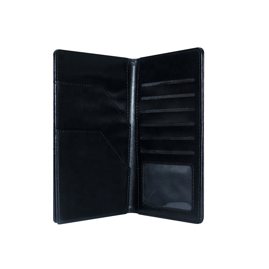 Black PU/PVC Soft Men Leather Travel Wallet