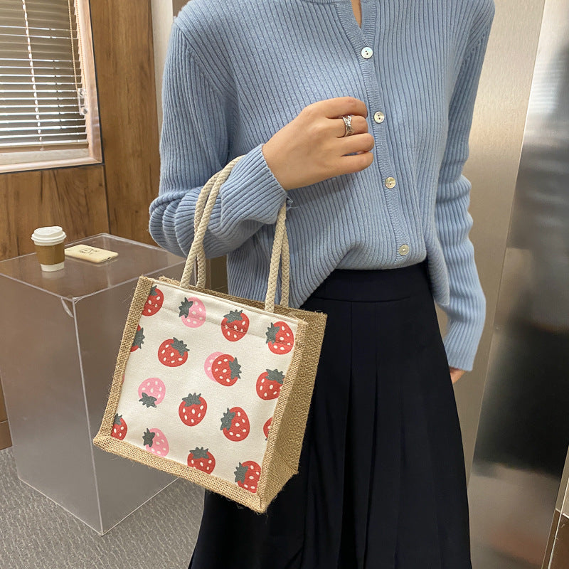 Linen Handbag Trend Cute Cartoon Tote Bag