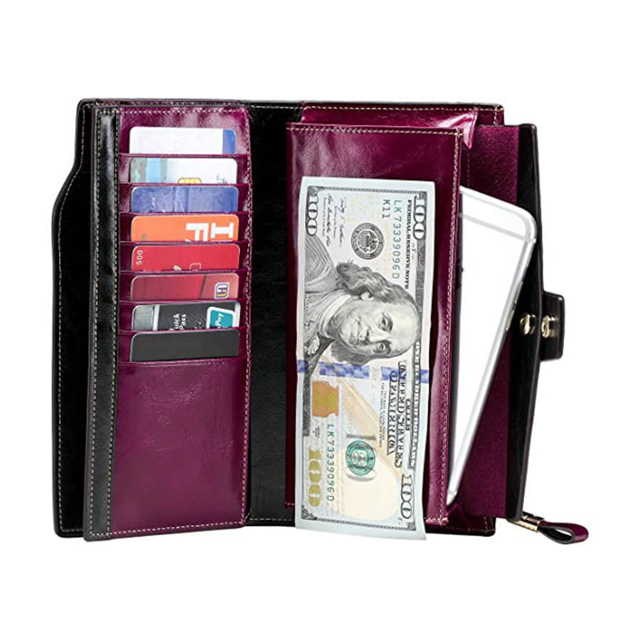 Rfid Blocking Bifold PU Leather Crutch Wallets