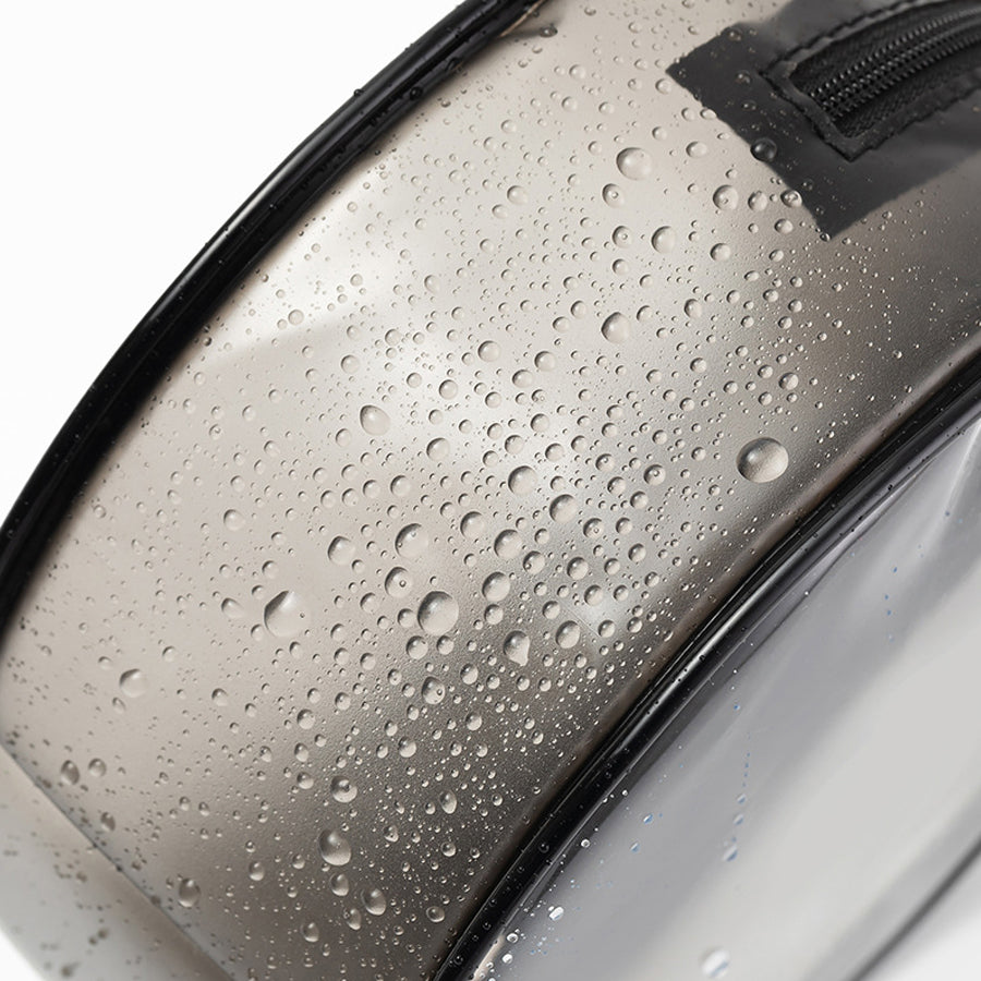 Water Resistant Small Round Makeup Bag With Zipper
