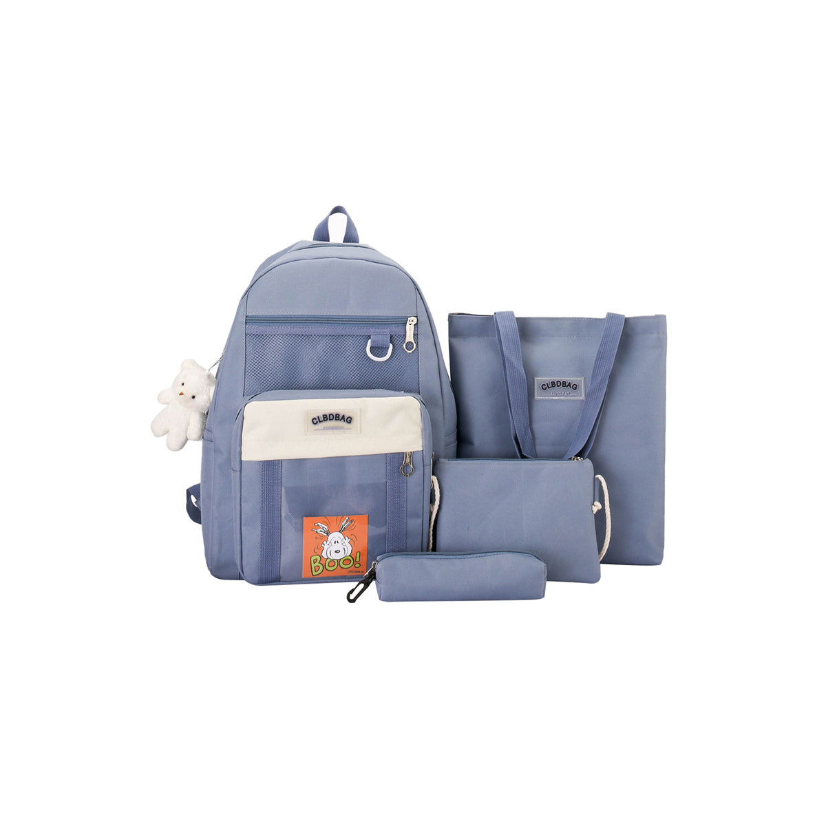 4Pcs Fashion Simple Student School Bag Campus Backpack