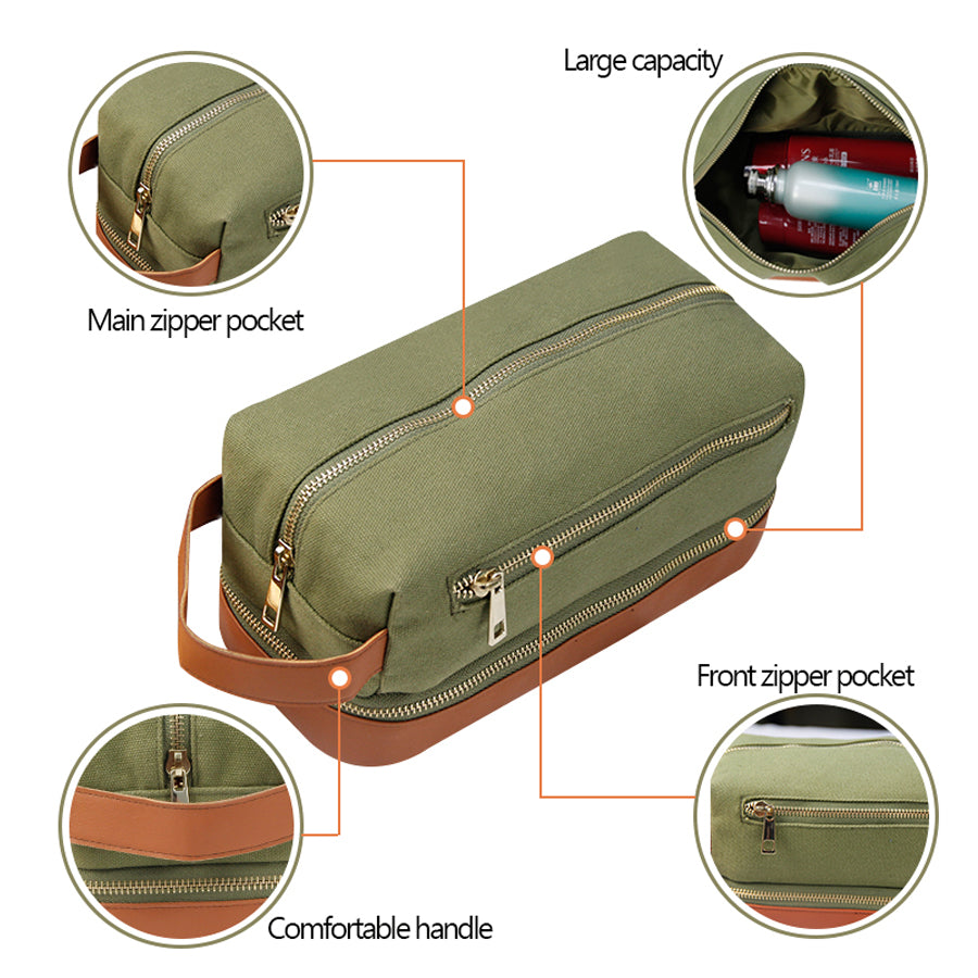 Utility Multi-pocket Zipper Closure Make Up Bag