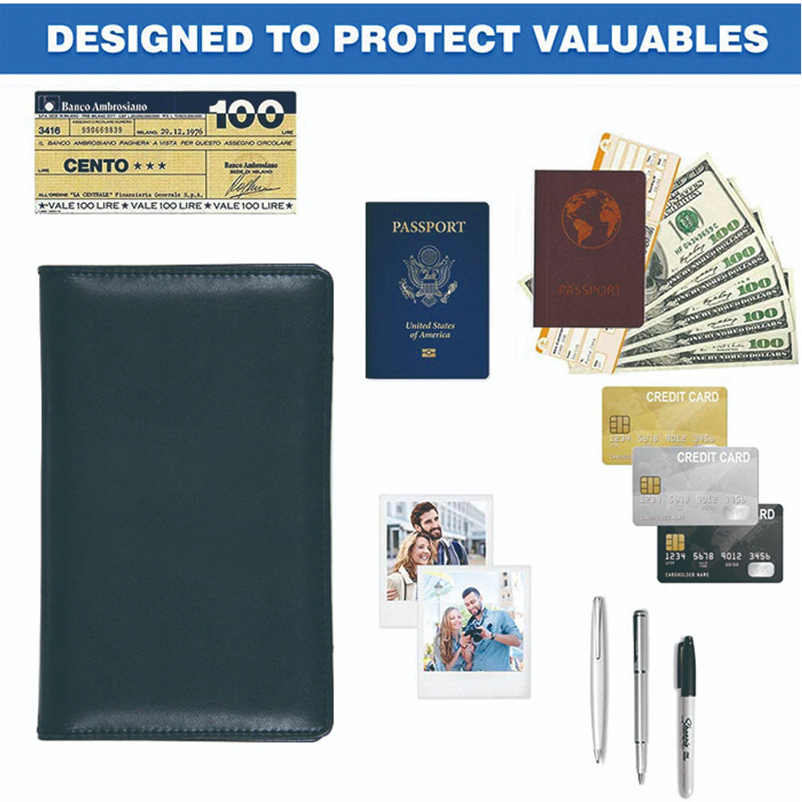 Black PU/PVC Soft Men Leather Travel Wallet