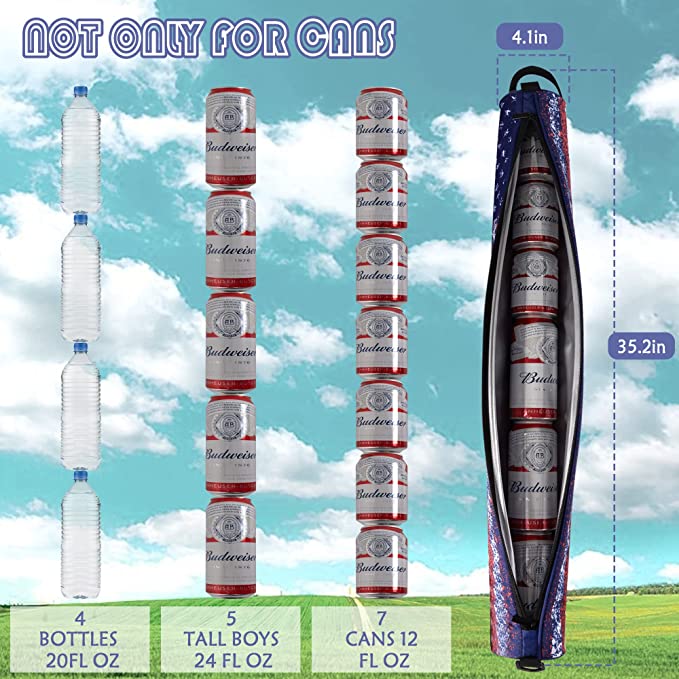 Golf Beer Sleeve 7 Can Beverage Sleeve Cooler Bag