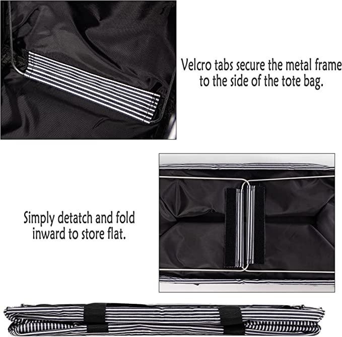 Collapsible Tote Bag with Handles Square Structured Tote Bag