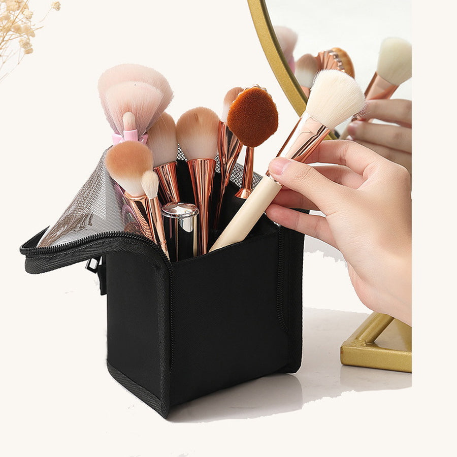 New Style Of Make Up Brush Organizer Bag With Mesh