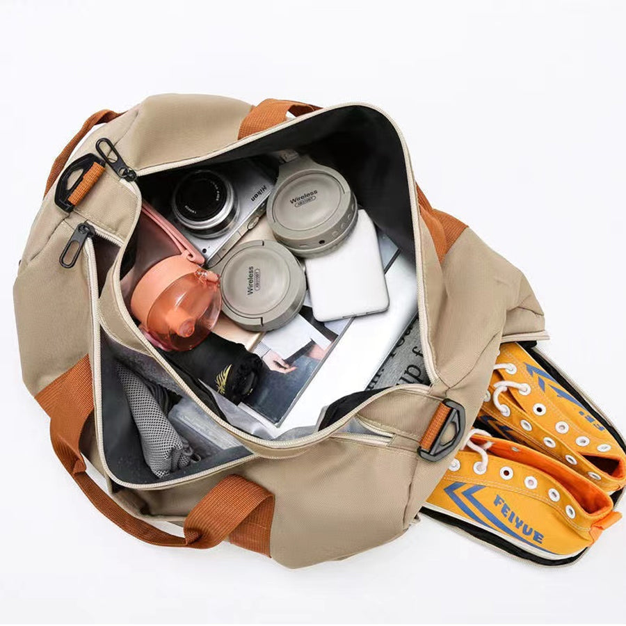 Waterproof Travel Bag with Wet Pocket & Shoe Pouch