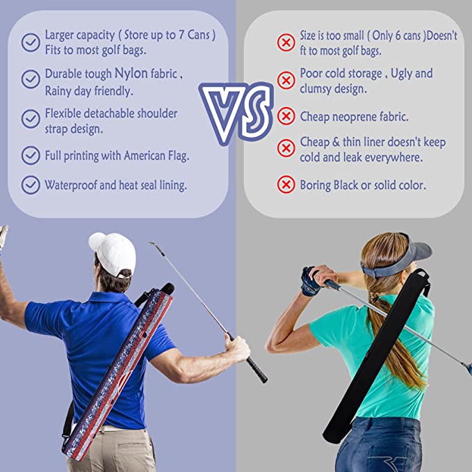 Golf Beer Sleeve 7 Can Beverage Sleeve Cooler Bag
