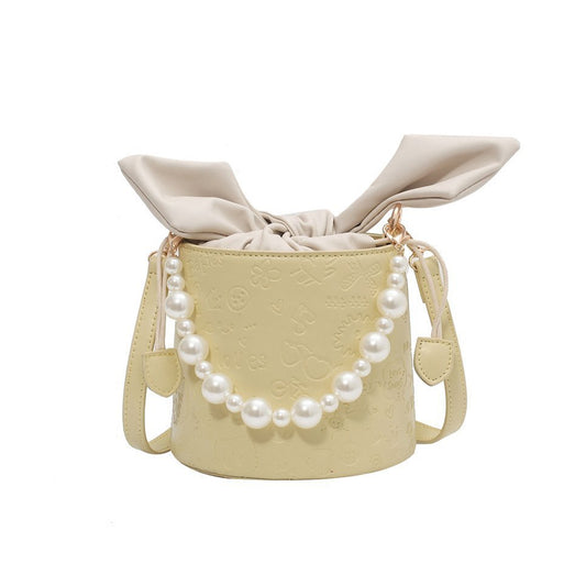 New Pearl Embossed Crossbody Tote Bucket Bag