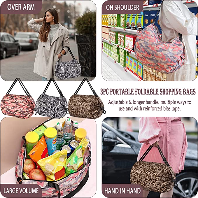 3pcs Fold One-Shoulder Bags Eco Friendly Tote Bag