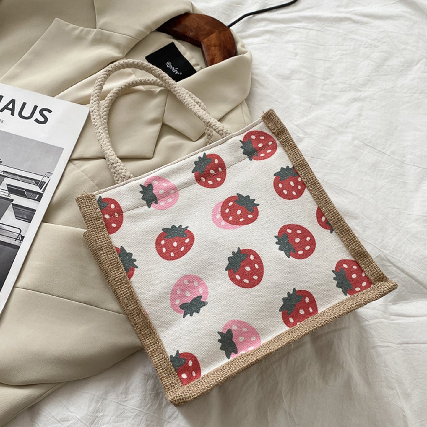 Linen Handbag Trend Cute Cartoon Tote Bag