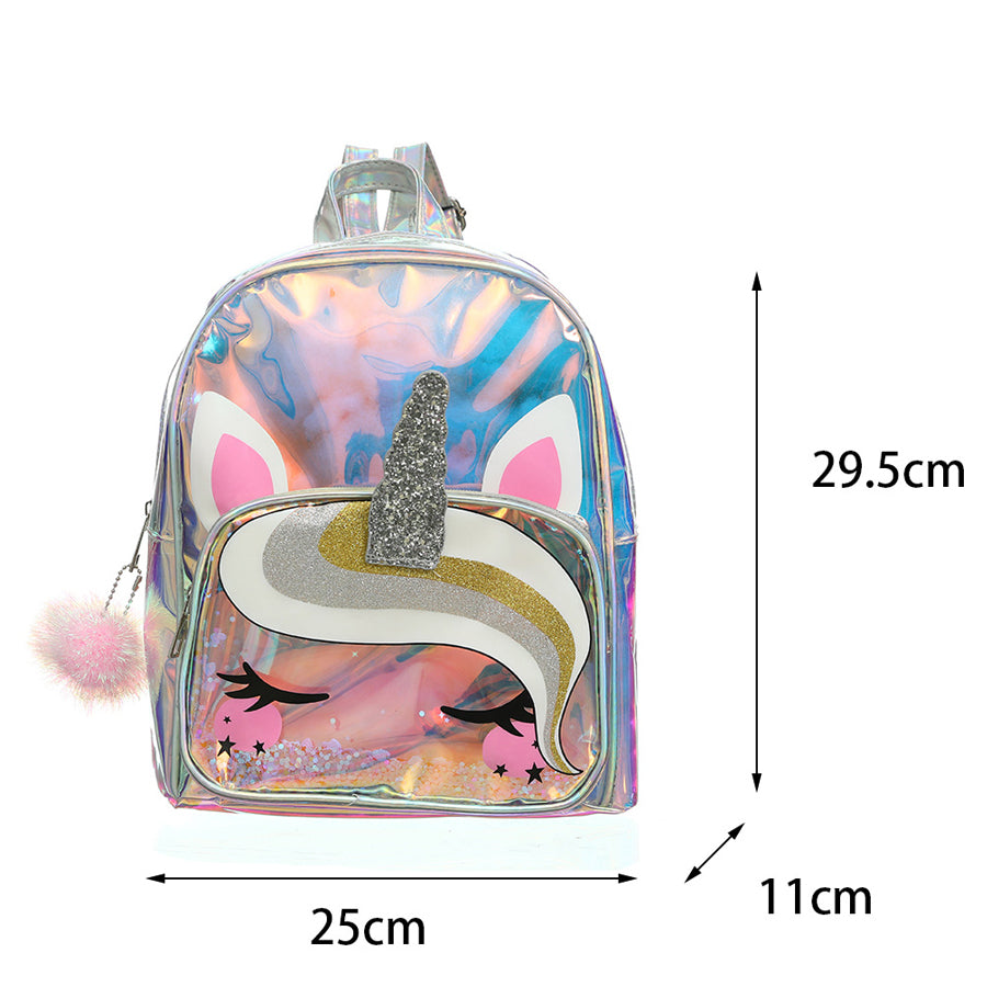 Fantasy Laser Unicorn Transparent Backpack