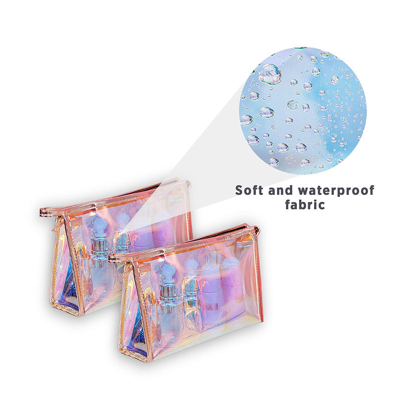 Holographic PVC Zipper Cosmetic Pouch Makeup Bag