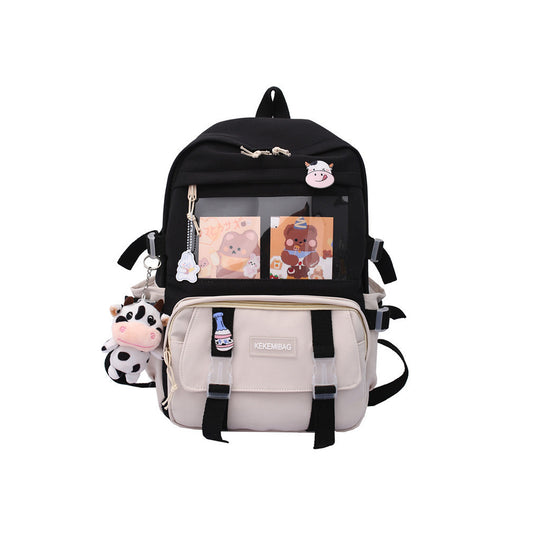 Lovely Pastel Rucksack With Kawaii Pin And Cute Accessories