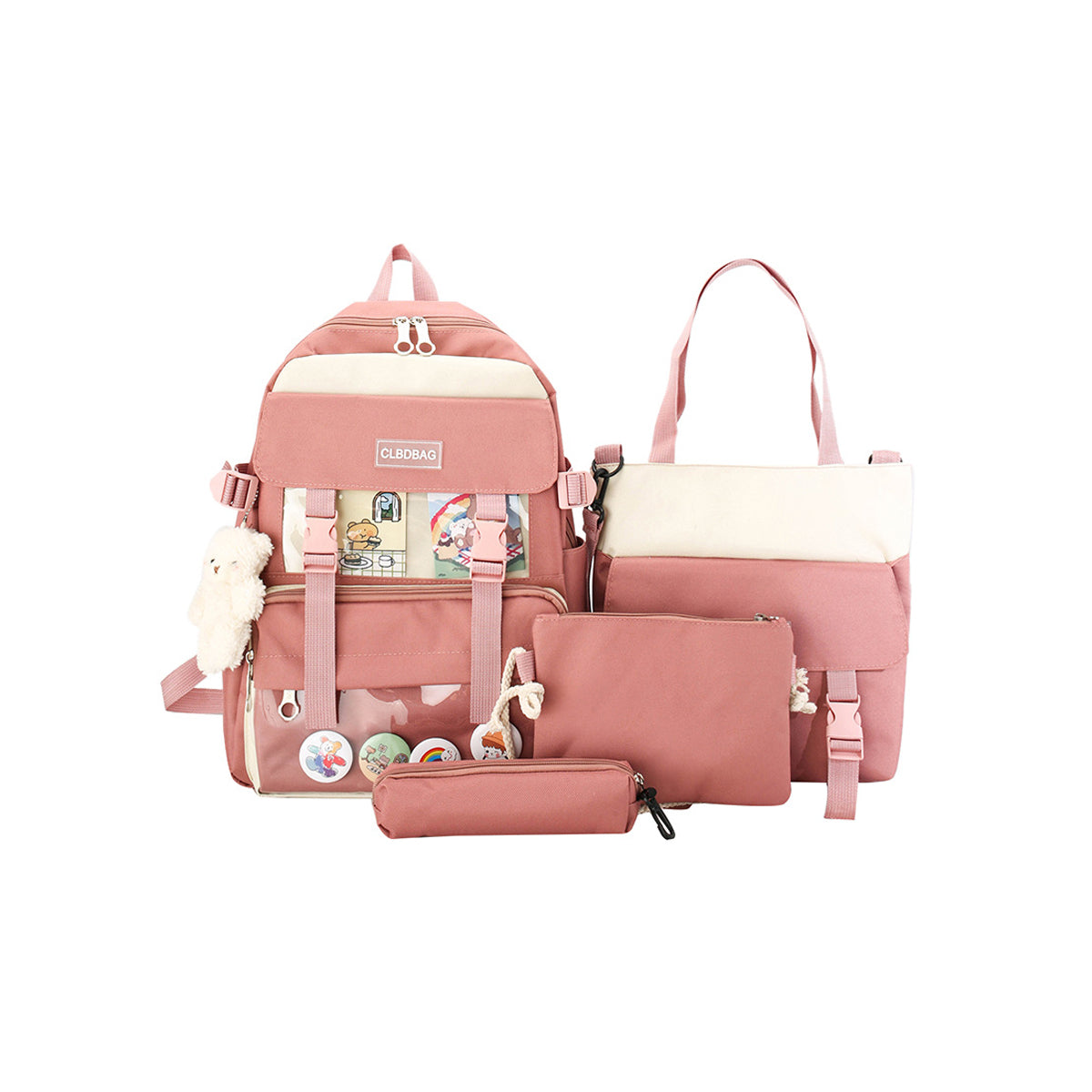 4 Pcs Rucksack Campus Student Schoolbag