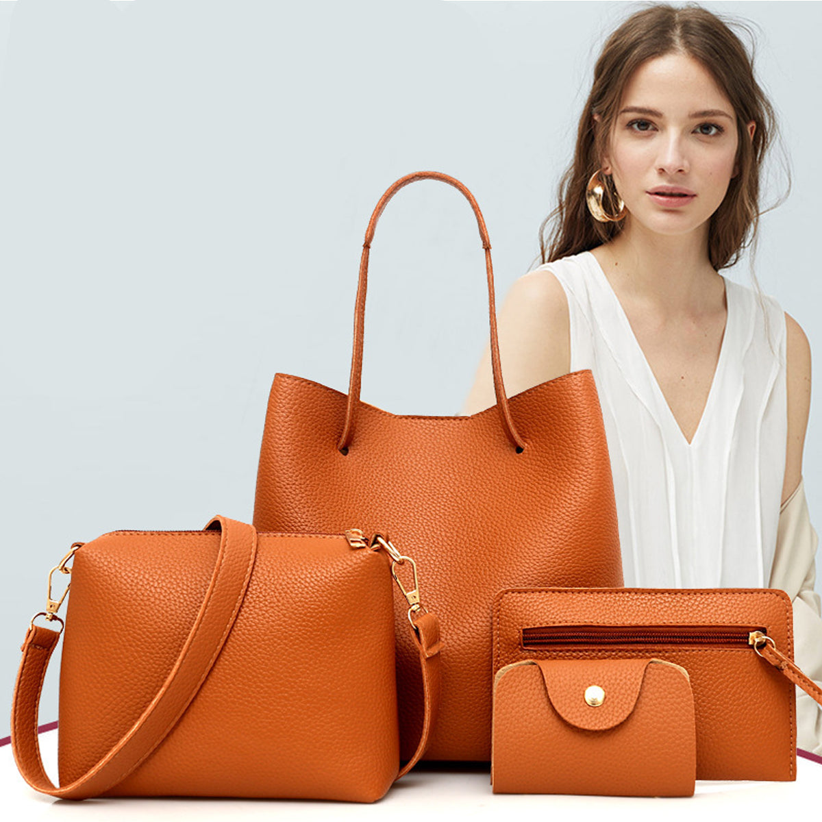 4Pcs Women's Bag Simple Shoulder Bag