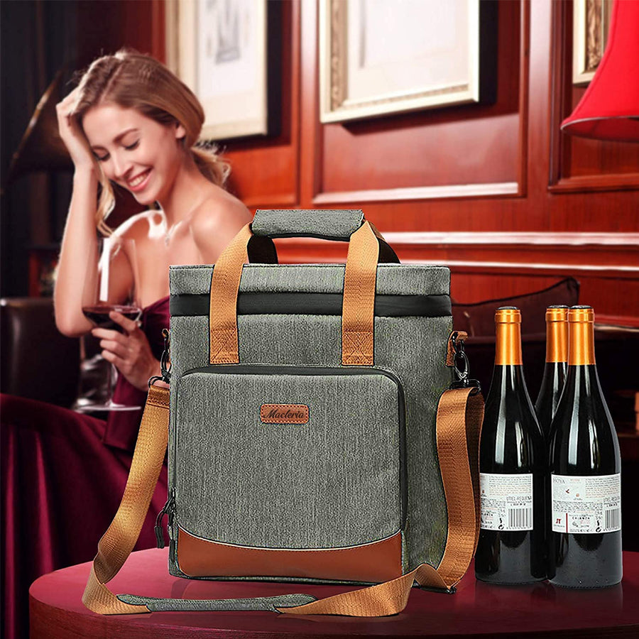 Crashproof Vintage 3 Bottle Insulated Wine Cooler Bags