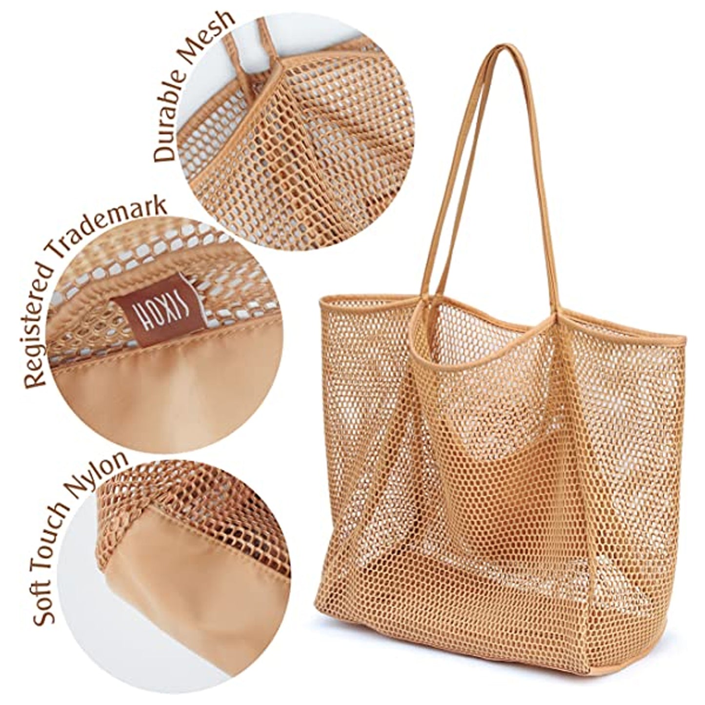 Mesh Beach Tote Womens Shoulder Handbag