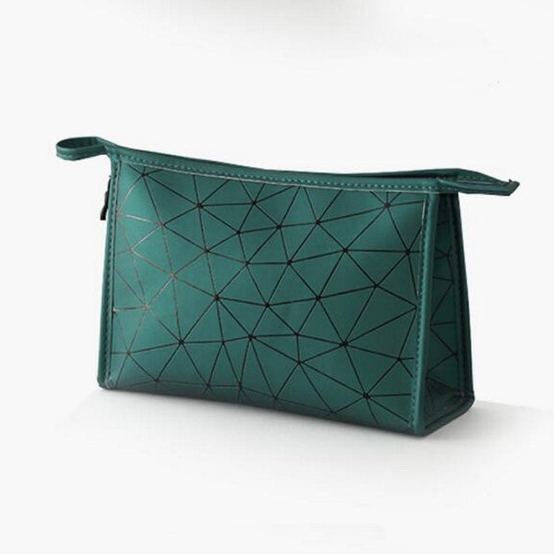 Pu Leather Geometric Makeup Brush Organizer Bag