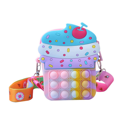 Silicone Decompression Toy Ice Cream Messenger Bag