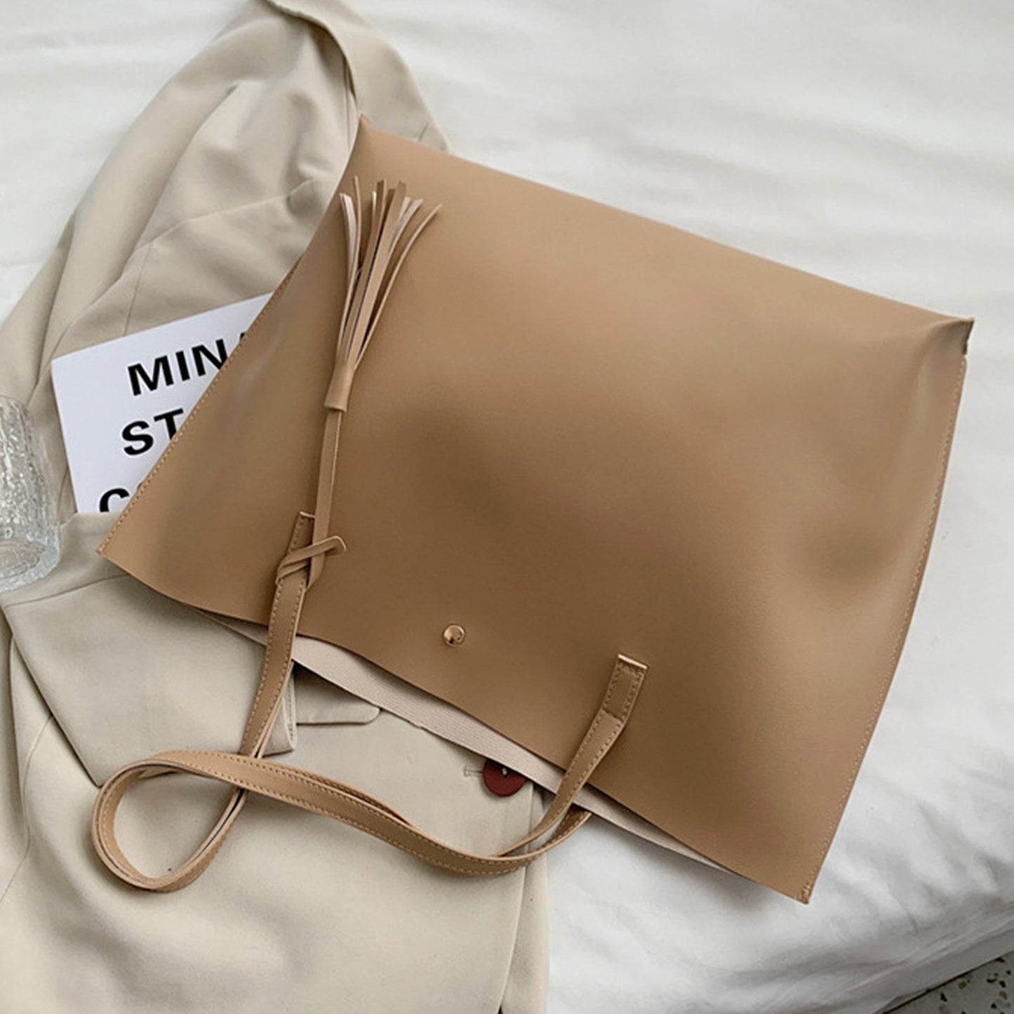 Women's Soft Faux Leather Tote Shoulder Bag