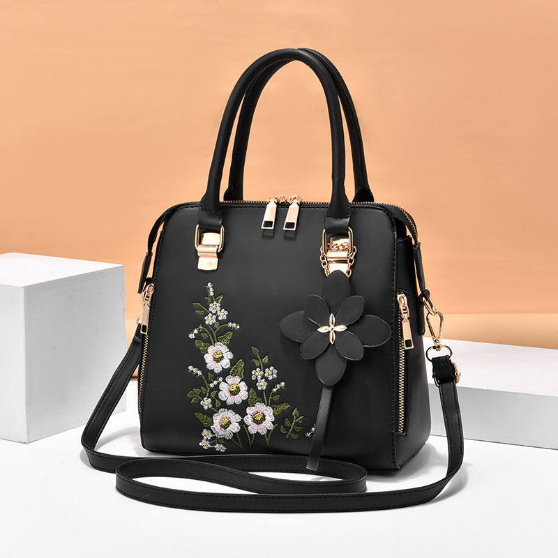 Women's One-Shoulder Crossbody Handbag with Printed Decoration
