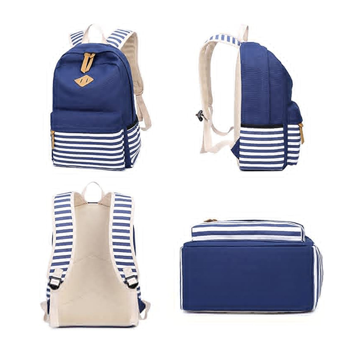 Causal Teen Cute Canvas Stripe Backpack