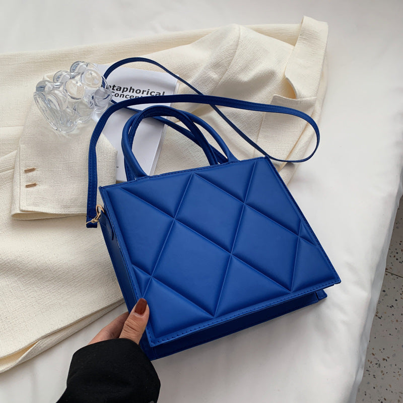 Diamond Grid Tote Large Capacity One-Shoulder Crossbody Bag