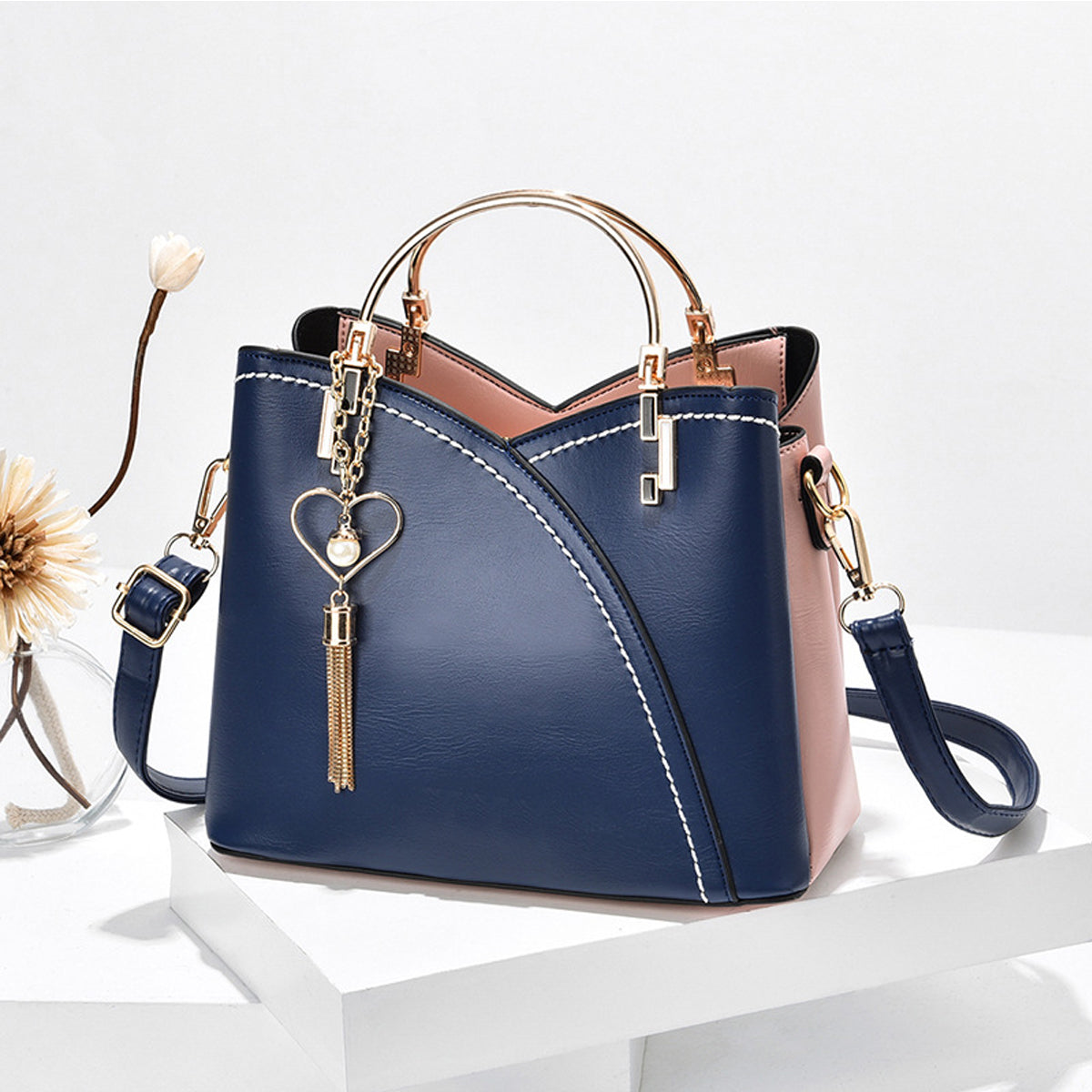 New Contrast Color Large Capacity One-Shoulder Crossbody Bag