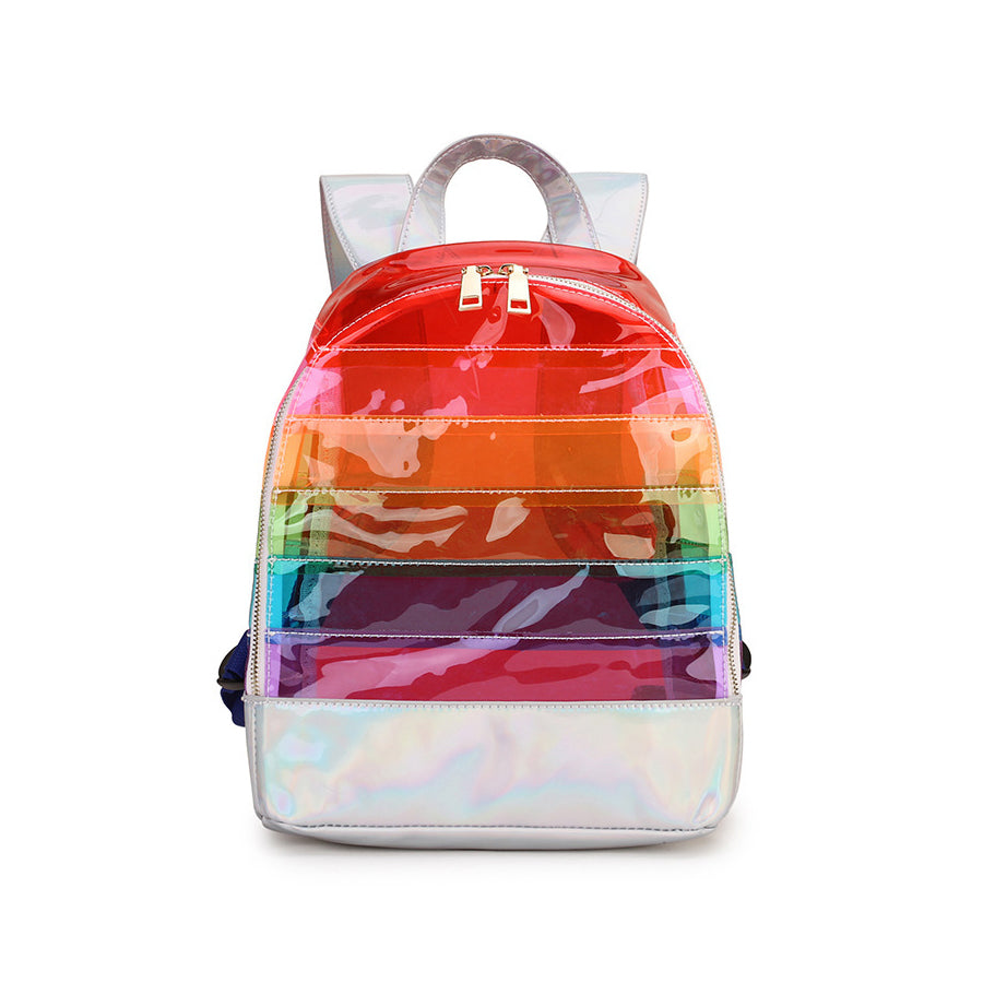 Fashion Waterproof Rainbow School Leisure PVC Backpack