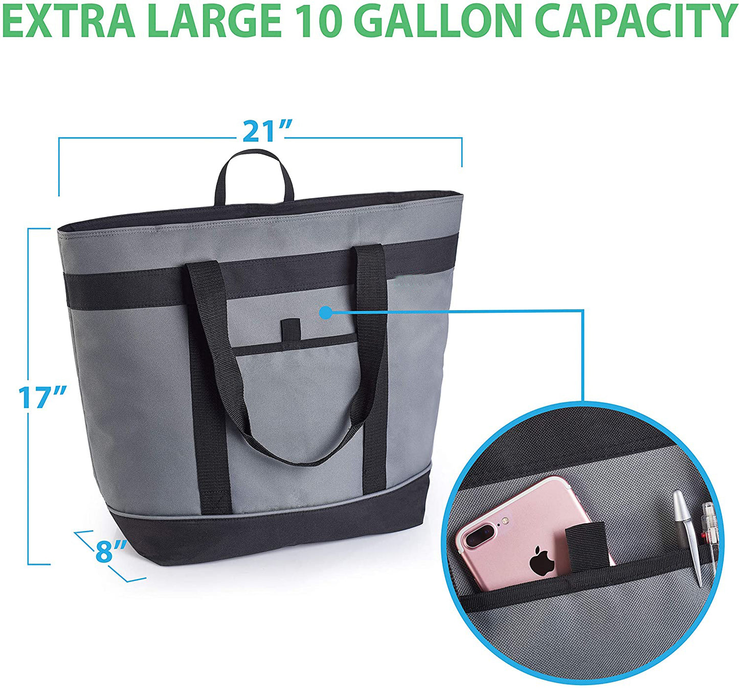 Premium Quality Soft Sided Insulated Grocery Cooler Bag