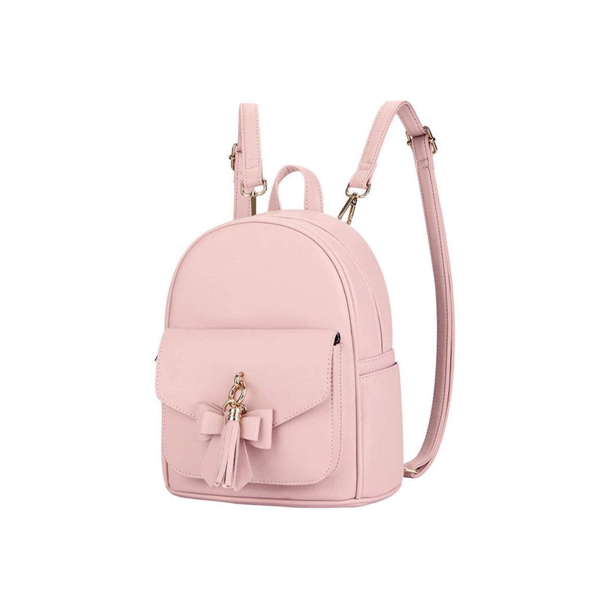 Mini Leather Backpack for Women With Charm Tassel
