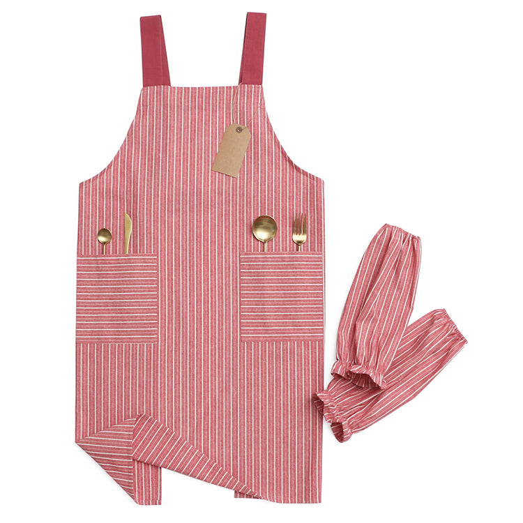 Restaurant Cooking Farmhouse Cotton Apron with Sleeves Set