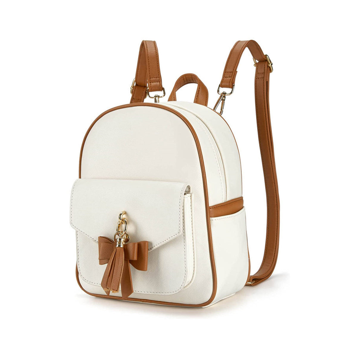 Mini Leather Backpack for Women With Charm Tassel