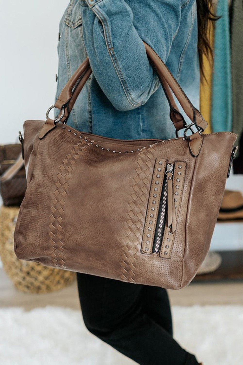 Fashion large-capacity fashion casual leather handbag