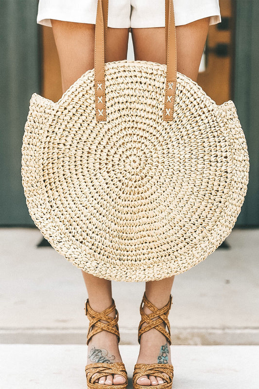 Classic Straw Large Round Bag