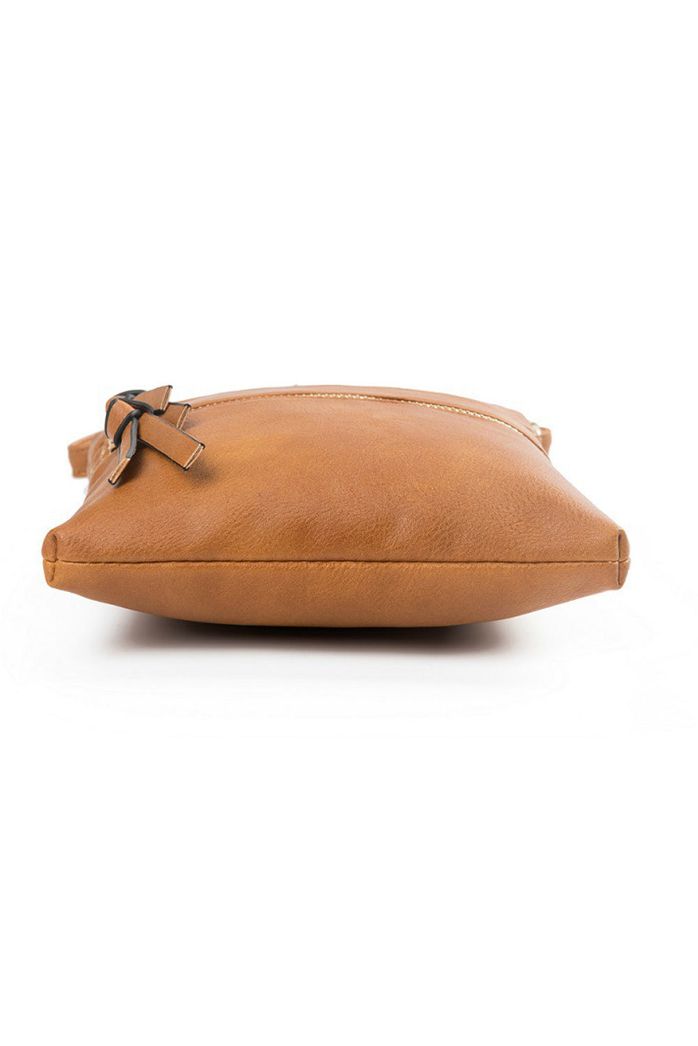 Brown Double Zipper Shoulder Messenger Bag