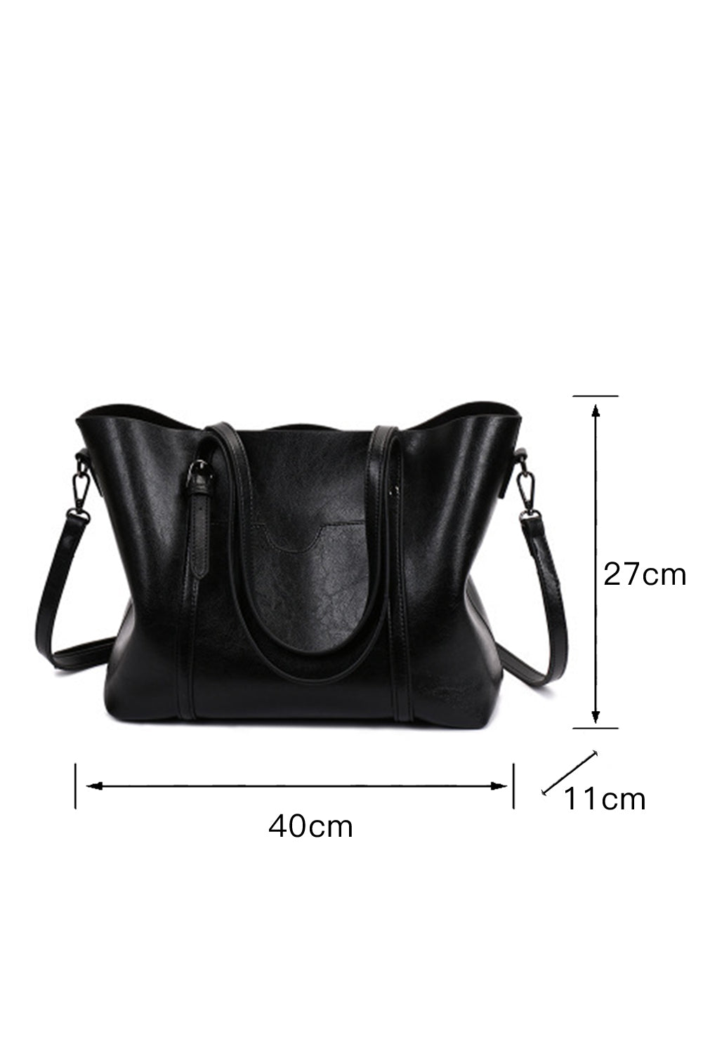Brown Dual Handle Shoulder Faux Leather Messenger Bag