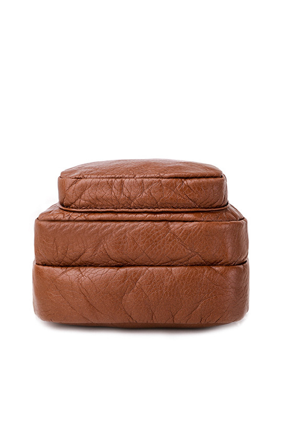 Brown Multi-layer Portable PU Leather Shoulder Messenger Bag