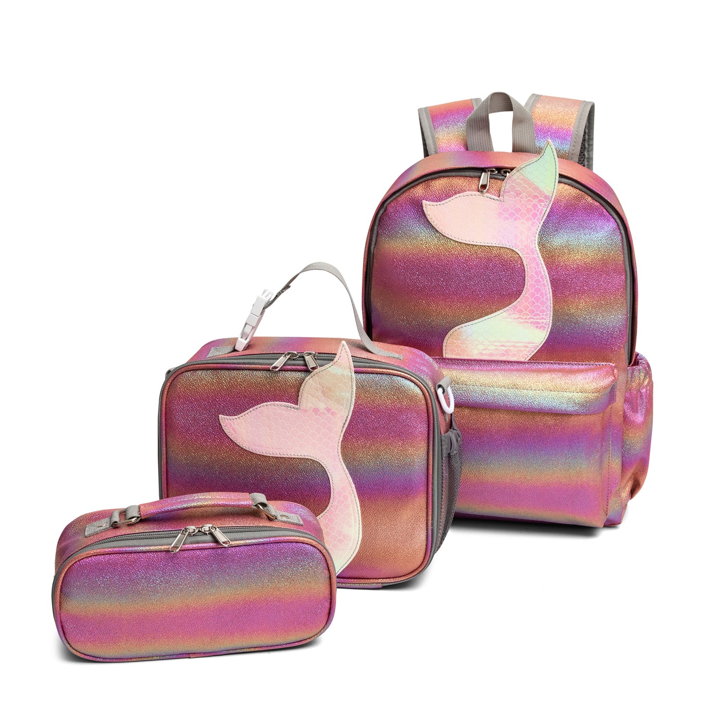 3Pcs Kids School Backpack Mermaid Kids Backpack